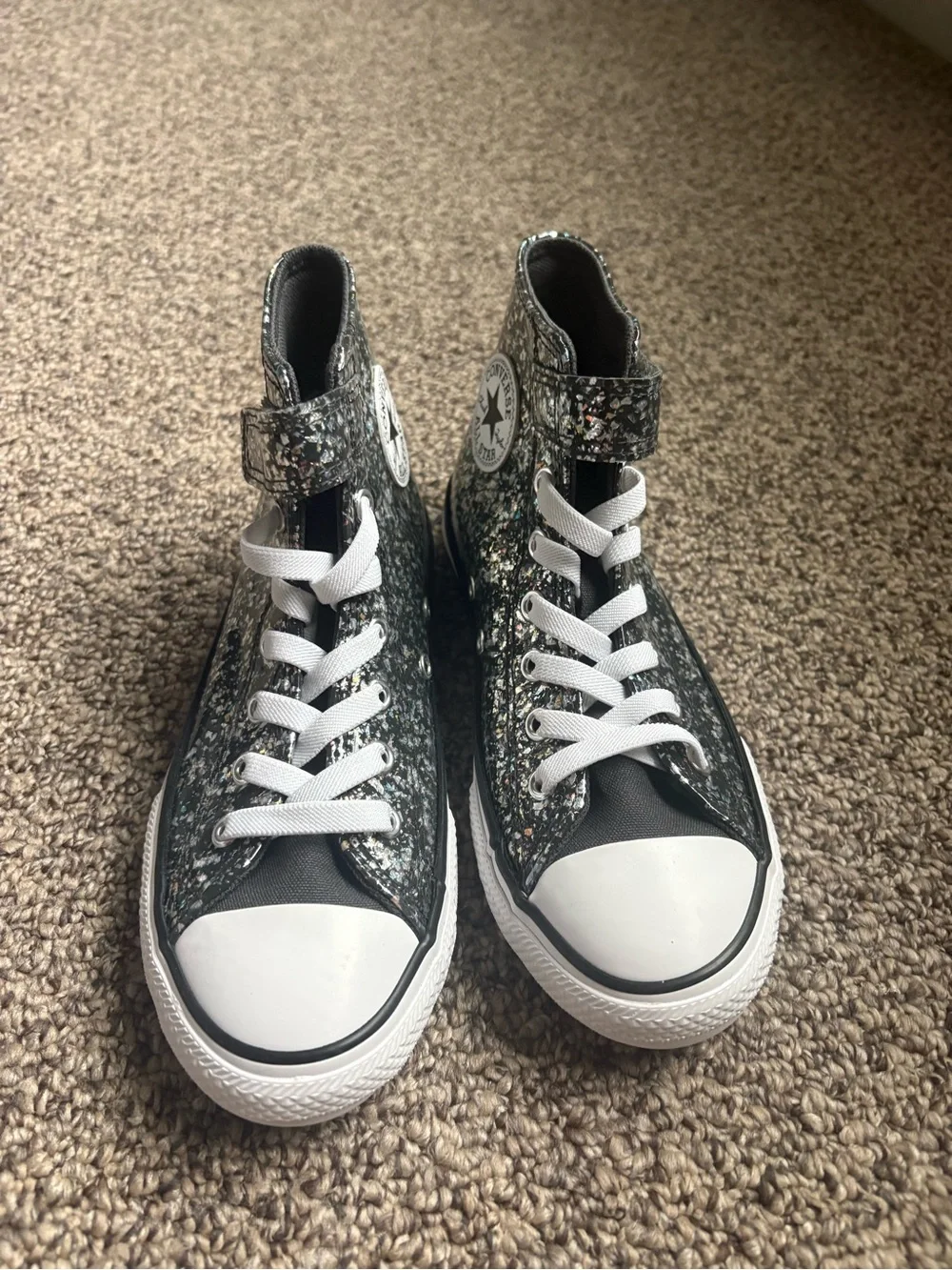 Converse nwt size 3 dark matter/white/black high top